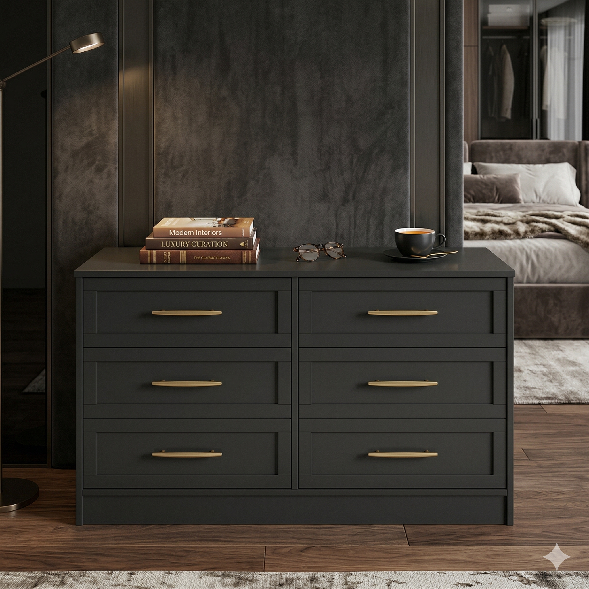 Zenith Chest 6 Drawer Black