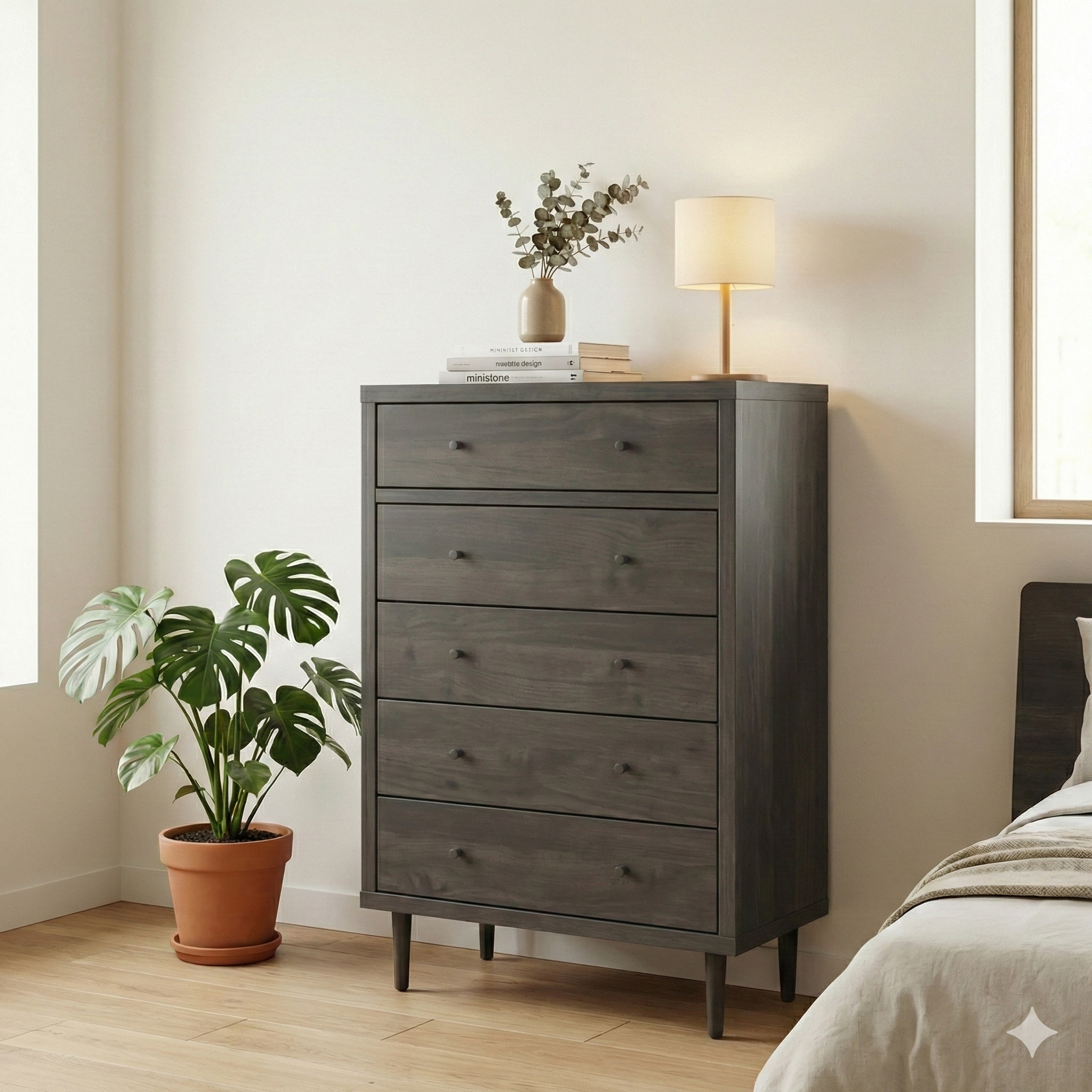 Kyros Chest 5 Drawer Grey