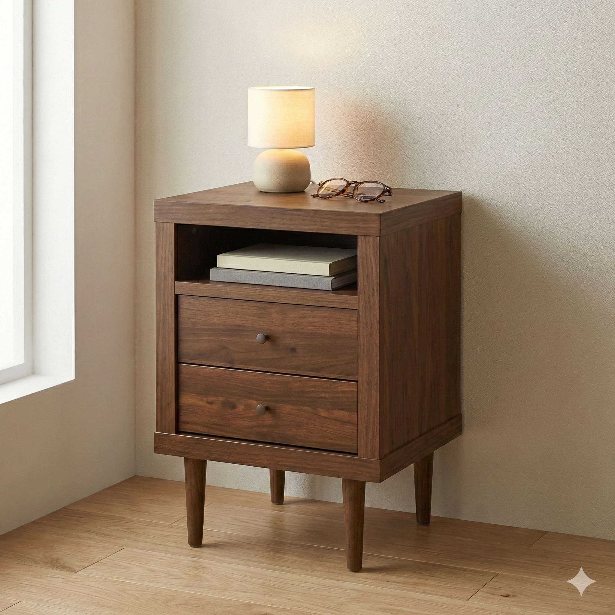 2 Drawer Night Stand 72037 Walnut