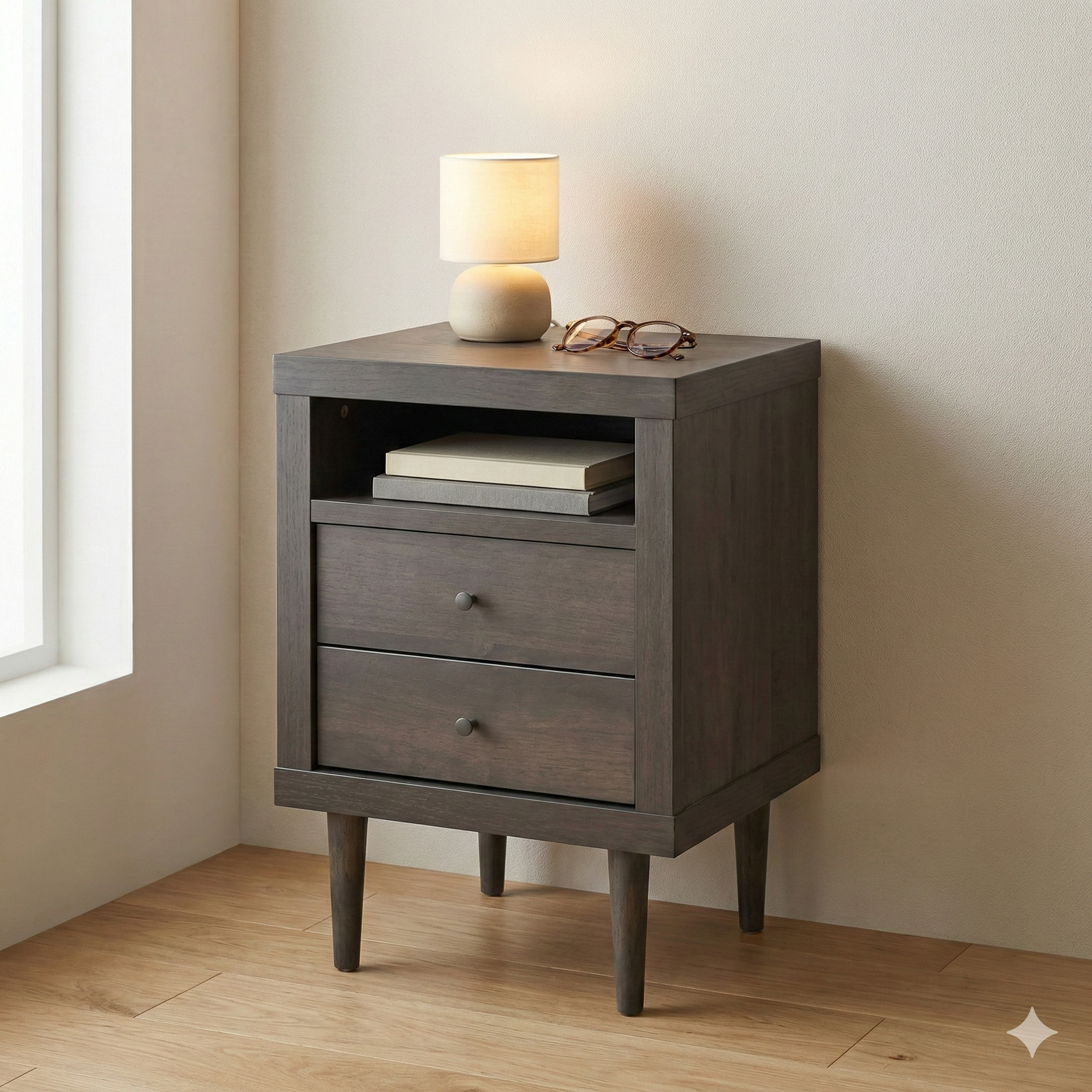 2 Drawer Night Stand 72037 Grey